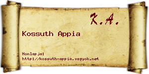 Kossuth Appia névjegykártya